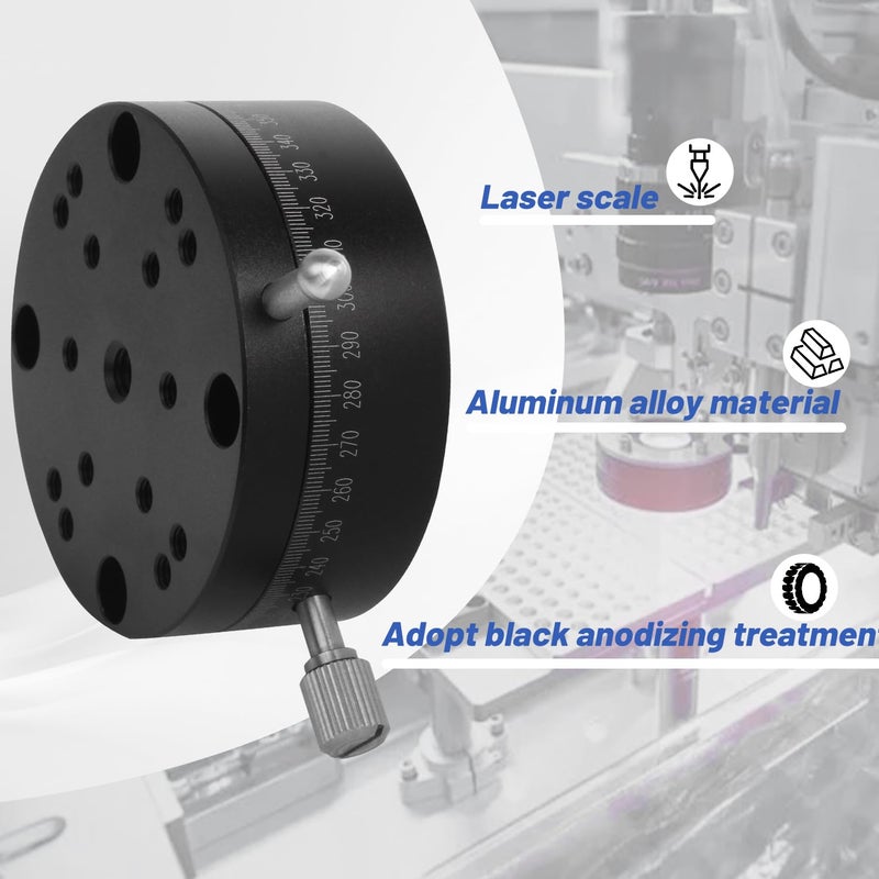 RATTMMOTOR Rotating Platform REG60 R Axis Rotary Sliding Table 360° Manual Rotation Stage Load 68.6N/7kgf High-Precision Angle Feed Indexing (Diameter 60mm) - Image 4